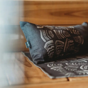 Finnleo Sauna Pillows Linen, Kenno (20" x 8.5"),Linen, Pino, Black (20" x 8.5"),Linen, Pino, Grey (20" x 8.5") Finnleo FinnleoSaunaPillowLinenPinoBlack03.webp