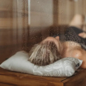 Finnleo Sauna Pillows Linen, Kenno (20" x 8.5"),Linen, Pino, Black (20" x 8.5"),Linen, Pino, Grey (20" x 8.5") Finnleo FinnleoSaunaPillow_LinenPinoGrey04.webp