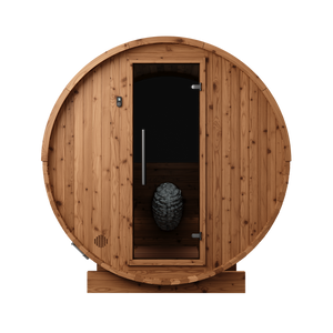 Thermory 6 Person Barrel Sauna No 62 DIY Kit with Window Thermally Modified Spruce,Thermally Modified Spruce - Ignite Thermory Front_a4b00942-7a5c-49b5-984d-a89a54890e32.png