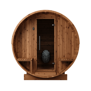 Thermory 4 Person Barrel Sauna No 61 DIY Kit with Porch Thermally Modified Spruce Thermory Front_adb55bb1-25af-420b-bcbf-186dda4afaf2.png