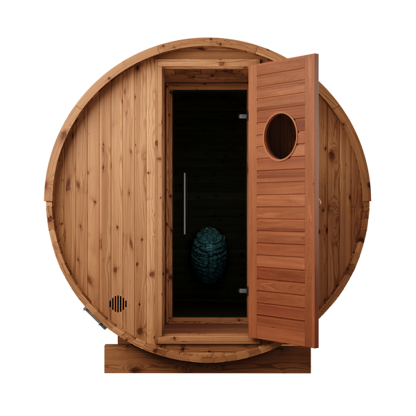 Thermory 4 Person Barrel Sauna No 81 DIY Kit with Changing Room Thermally Modified Spruce Thermory Front_open_56014e94-0bb3-4105-b0ce-eee146979fc7.png