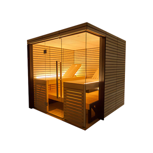 Harvia Lindea View Luxury 4-6 Person | Thermo Wood Reversible Sauna | With Virta 9KW Heater