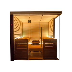 Harvia Lindea View Luxury 4-6 Person | Thermo Wood Reversible Sauna | With Virta 9KW Heater