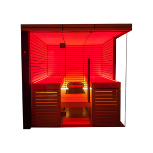 Harvia Lindea View Luxury 4-6 Person | Thermo Wood Reversible Sauna | With Virta 9KW Heater