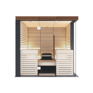 Harvia Lindea View Luxury 4-6 Person | Thermo Wood Reversible Sauna | With Virta 9KW Heater
