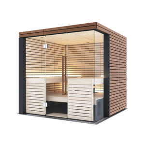 Harvia Lindea View Luxury 4-6 Person | Thermo Wood Reversible Sauna | With Virta 9KW Heater