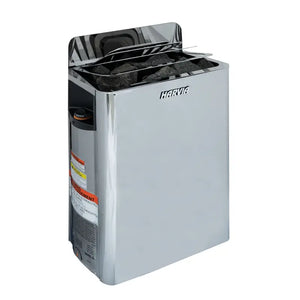 Harvia Wall Sauna Heater 8kw Stainless Steel with Built-In Controls (250-425CF) Wall Just Heater / Stainless Steel,Wall With Stones / Stainless Steel Harvia HarviaWall8KW00.webp