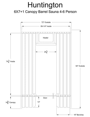 Almost Heaven Huntington 6 Person Canopy Barrel Sauna Rustic Cedar,Onyx - Stained Southern Pine Almost Heaven Sauna HuntingtonLayoutDrawing_1e47db10-1903-4dad-92b9-884c501f1372.webp