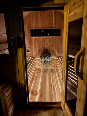 Finnish Sauna Builders Barrel Sauna Knotty White Cedar / 7 ft Wide x 7 ft High x 6 ft Long,Knotty White Cedar / 7 ft Wide x 7 ft High x 7 ft Long,Knotty White Cedar / 7 ft Wide x 7 ft High x 8 ft Long,Knotty White Cedar / 7 ft Wide x 7 ft High x 9 ft Long,Knotty White Cedar / 7 ft Wide x 7 ft High x 10 ft Long,Knotty Red Cedar / 7 ft Wide x 7 ft High x 6 ft Long,Knotty Red Cedar / 7 ft Wide x 7 ft High x 7 ft Long,Knotty Red Cedar / 7 ft Wide x 7 ft High x 8 ft Long,Knotty Red Cedar / 7 ft Wide x 7 ft High 