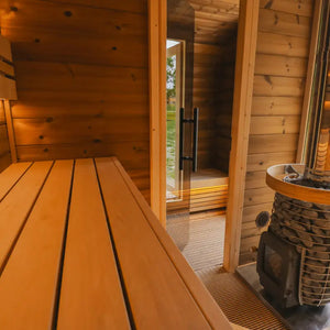 Leil Round Cube Double Outdoor Sauna