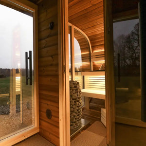 Leil Round Cube Double Outdoor Sauna