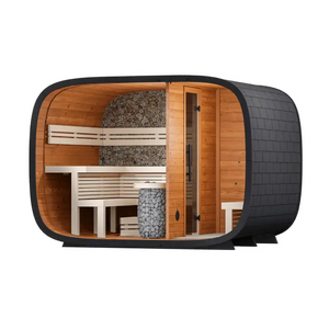 Leil Round Cube Double Outdoor Sauna