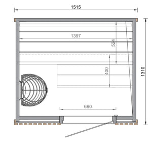 Leil® Como 2-150 2 Person Indoor Sauna Kit Leil® Saunas Leil_Como_2-150_2_Person_Indoor_Sauna_Kit.webp