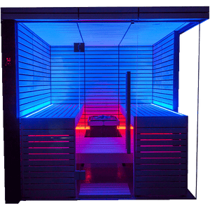 Harvia Lindea View Luxury 4-6 Person | Thermo Wood Reversible Sauna | With Virta 9KW Heater Thermo Wood Exterior and Light Lime Wood Interior,Thermo Wood Interior and Exterior Harvia LindeaViewLarge_LED2.png