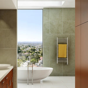 Mr. Steam Towel Warmers - The Metro Collection W328 - 18 7/16" X 17 15/16" X 7 1/4" / Stainless Steel Polished,W328 - 18 7/16" X 17 15/16" X 7 1/4" / Stainless Steel Brushed,W336 - 18 7/16" X 25 9/16" X 7 1/4" / Stainless Steel Polished,W336 - 18 7/16" X 25 9/16" X 7 1/4" / Stainless Steel Brushed Mr Steam Mr._Steam_Towel_Warmers_-_The_Metro_Collection_01.webp