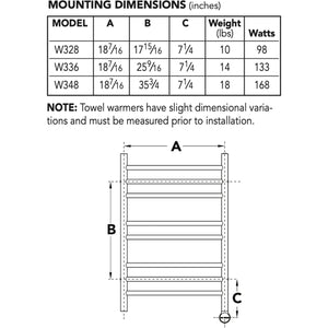Mr. Steam Towel Warmers - The Metro Collection W328 - 18 7/16" X 17 15/16" X 7 1/4" / Stainless Steel Polished,W328 - 18 7/16" X 17 15/16" X 7 1/4" / Stainless Steel Brushed,W336 - 18 7/16" X 25 9/16" X 7 1/4" / Stainless Steel Polished,W336 - 18 7/16" X 25 9/16" X 7 1/4" / Stainless Steel Brushed Mr Steam Mr._Steam_Towel_Warmers_-_The_Metro_Collection_05.webp
