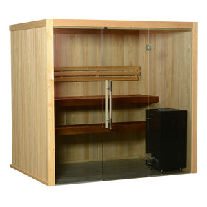 Almost Heaven Oasis 4 Person Indoor Sauna Rustic Cedar,Fir Almost Heaven Sauna Oasis_Vision4PBrownA.jpg