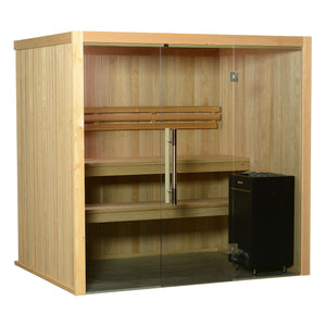 Almost Heaven Oasis 4 Person Indoor Sauna Rustic Cedar,Fir Almost Heaven Sauna Oasis_Vision4PNaturalA.jpg