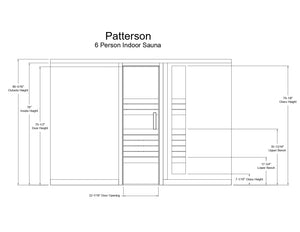 Almost Heaven Patterson 6 Person Indoor Sauna Element Series - Nordic Spruce Almost Heaven Sauna PattersonFrontView.webp