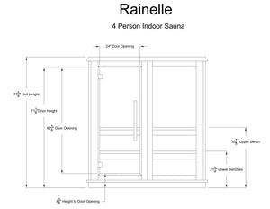 Almost Heaven Rainelle 4 Person Indoor Sauna Respite Series Rustic Cedar,Fir Almost Heaven Sauna RainelleFrontView.webp
