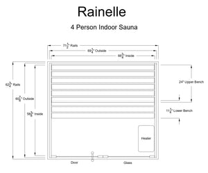 Almost Heaven Rainelle 4 Person Indoor Sauna Respite Series Rustic Cedar,Fir Almost Heaven Sauna RainelleLayoutDrawing_b800ea75-9c1e-421b-bc02-6712812dff29.webp