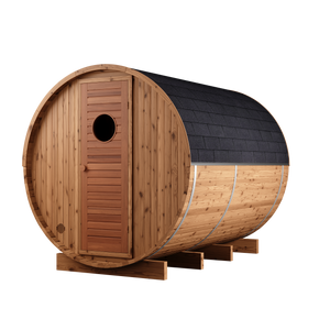 Thermory 4 Person Barrel Sauna No 80 DIY Kit with Changing Room and Window Thermally Modified Spruce Thermory Right.png