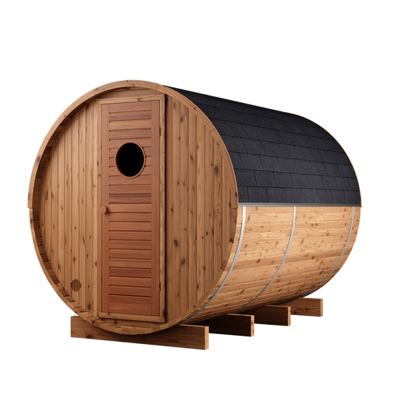 Thermory 4 Person Barrel Sauna No 80 DIY Kit with Changing Room and Window