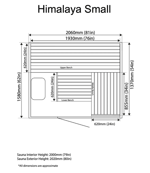 Almost Heaven Himalaya 4 Person Indoor Sauna