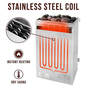 Scandia Electric Ultra Sauna Heater - Medium (6.0KW-9.0KW) 6.0 KW / 208V 1PH / 60 Min - Thermostat on Control Box,6.0 KW / 208V 1PH / 60 Min - Thermostat on Heater,6.0 KW / 208V 1PH / 24 Hour - Thermostat on Control Box,6.0 KW / 240 1PH / 60 Min - Thermostat on Control Box,6.0 KW / 240 1PH / 60 Min - Thermostat on Heater,6.0 KW / 240 1PH / 24 Hour - Thermostat on Control Box,7.5 KW / 208V 1PH / 60 Min - Thermostat on Control Box,7.5 KW / 208V 1PH / 60 Min - Thermostat on Heater,7.5 KW / 208V 1PH / 24 Hour -