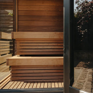 Thermasol Nordic Misty up to 4-5 People Fully Assembled Outdoor Sauna Small / Left / Virta Heater,Small / Left / Wood Burning,Small / Right / Virta Heater,Small / Right / Wood Burning,Medium / Left / Virta Heater,Medium / Left / Wood Burning,Medium / Right / Virta Heater,Medium / Right / Wood Burning ThermaSol ThermasolNordicMistyOutdoorSauna02.webp
