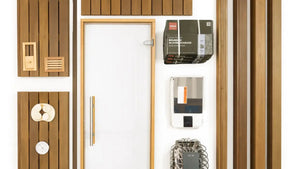 Custom Indoor Sauna Room - 3' x 4' x 8' - Finnish Sauna Builders Thermo Poplar / No Accessories / No Heater,Thermo Poplar / No Accessories / Harvia KIP45W 4.5KW WiFi with Heater Stones,Thermo Poplar / No Accessories / HUUM Cliff Mini 3.5KW WiFi with Heater Stones and Railing,Thermo Poplar / Bench Skirting / No Heater,Thermo Poplar / Bench Skirting / Harvia KIP45W 4.5KW WiFi with Heater Stones,Thermo Poplar / Bench Skirting / HUUM Cliff Mini 3.5KW WiFi with Heater Stones and Railing,Thermo Poplar / LED Under