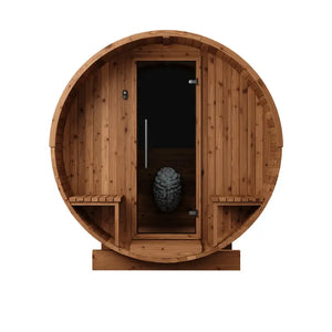 Thermory 4 Person Barrel Sauna No 60 DIY Kit with Porch and Window