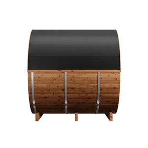 Thermory 4 Person Barrel Sauna No 60 DIY Kit with Porch and Window