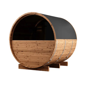 Thermory 4 Person Barrel Sauna No 60 DIY Kit with Porch and Window