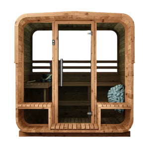 Thermory 4 Person Square Sauna No 42 DIY Kit with Terrace and Window
