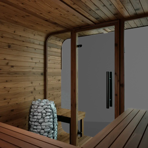 Thermory 4 Person Square Sauna No 42 DIY Kit with Terrace and Window