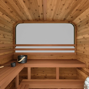 Thermory 4 Person Square Sauna No 42 DIY Kit with Terrace and Window