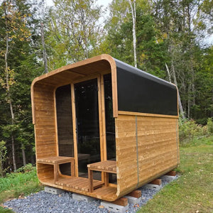 Thermory 4 Person Square Sauna No 42 DIY Kit with Terrace and Window