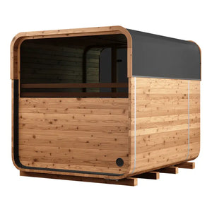 Thermory 6 Person Square Sauna No 40 DIY Kit with Terrace and Window