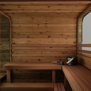 Thermory 6 Person Square Sauna No 40 DIY Kit with Terrace and Window
