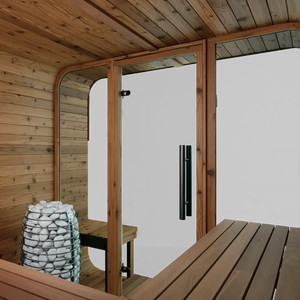 Thermory 6 Person Square Sauna No 40 DIY Kit with Terrace and Window