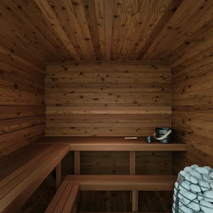 Thermory 6 Person Square Sauna No 41 DIY Kit with Terrace