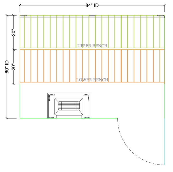 Thermory 5' x 7' Thermally Modified Spruce Sauna Package - by Finnish Sauna Builders Standard / 7 Foot Tall,Standard / 8 Foot Tall + $320,Custom + $500 / 7 Foot Tall,Custom + $500 / 8 Foot Tall + $320 Thermory Thermory_5x7_910cec3c-96b5-41cb-ae13-3ab3ef41b986.png