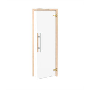 Clear all glass Sauna Door - by Thermory Frame: 27.2 x 74.4 inches,Frame: 27.2 x 78.7 Thermory Thermory_Sauna_door_premium_clear_1920-490x327.jpg