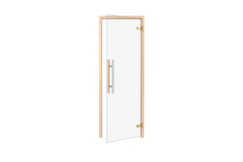 Clear all glass Sauna Door - by Thermory Frame: 27.2 x 74.4 inches,Frame: 27.2 x 78.7 Thermory Thermory_Sauna_door_premium_clear_1920-490x327.jpg