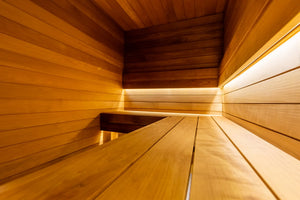 Thermory 5' x 8' Thermally Modified Spruce Sauna Package - by Finnish Sauna Builders Standard / 7 Foot Tall,Standard / 8 Foot Tall + $320,Custom + $500 / 7 Foot Tall,Custom + $500 / 8 Foot Tall + $320 Thermory Thermory_thermo-aspen-sauna_Private-house-in-Estonia_photo-credit-Elvo-Jakobson-7.jpg-2.webp