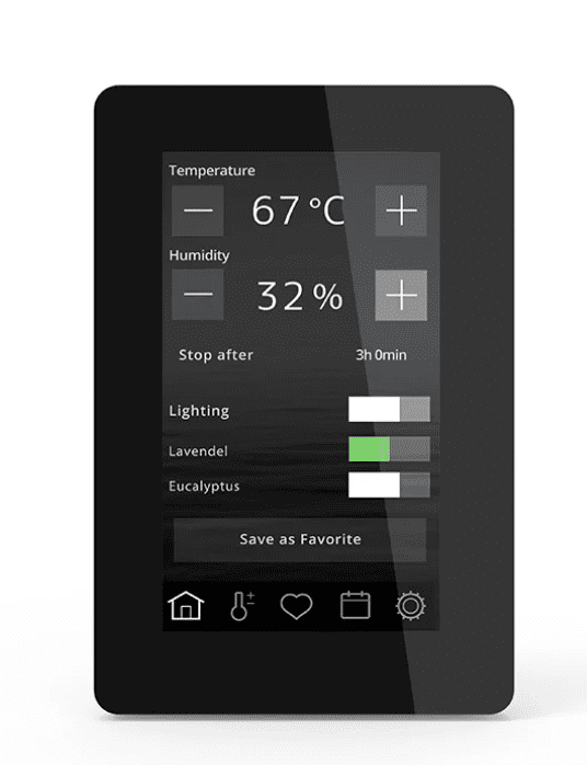 Elite Control for Sauna pairs with the sense plus, sense combi, sense elite, and pro heaters. Tylo Sauna Tylo_Elite_Cloud.png