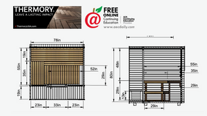 Thermory 5' x 7' Thermally Modified Spruce Sauna Package - by Finnish Sauna Builders Standard / 7 Foot Tall,Standard / 8 Foot Tall + $320,Custom + $500 / 7 Foot Tall,Custom + $500 / 8 Foot Tall + $320 Thermory Untitled_4.png