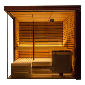 Harvia Lindea View Luxury 2-3 Person | Thermo Wood Reversible Sauna | With Virta 8KW Heater Thermo Wood Exterior and Light Lime Wood Interior,Thermo Wood Interior and Exterior Harvia img_9170-lindea-small-baenke-linde-innen-linde.jpg