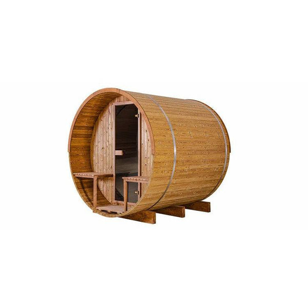 Thermory 4 Person Barrel Sauna No 61 DIY Kit with Porch Thermally Modified Aspen Thermory 61-FrontCorner_750x_jpg.jpg